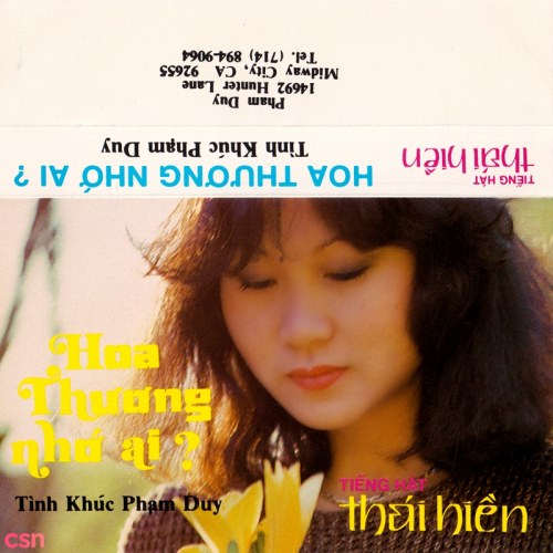 Tình Khúc Phạm Duy: Hoa Thương Nhớ Ai (Tape)